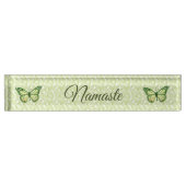 Butterflies en skeletbladeren, "Namaste" Naambordje (Voorkant)
