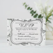Butterflies en skulls RSVP-kaart RSVP Kaartje (Staand voorkant)