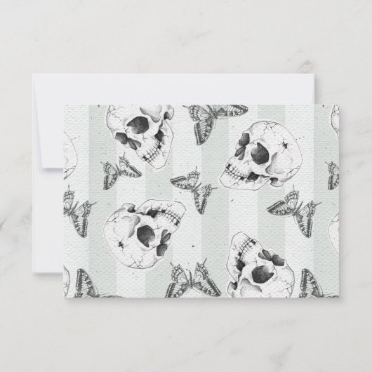 Butterflies en skulls RSVP-kaart RSVP Kaartje (Achterkant)
