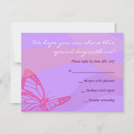 BUTTERFLIES EN STARS Bat Mitzvah Reply Card RSVP Kaartje