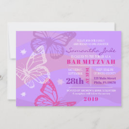 BUTTERFLIES EN STARS Bat Mitzvah Uitnodiging