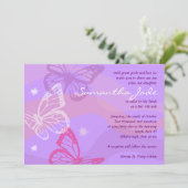 BUTTERFLIES EN STARS Bat Mitzvah Uitnodiging (Staand voorkant)