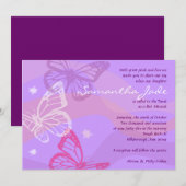 BUTTERFLIES EN STARS Bat Mitzvah Uitnodiging (Voorkant / Achterkant)