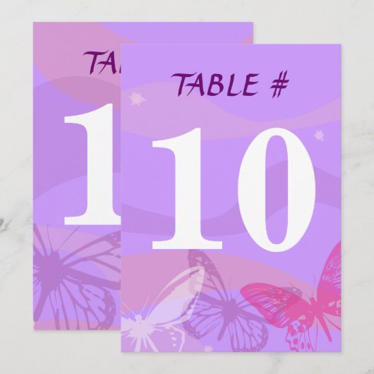 BUTTERFLIES EN STARS Bat Mitzvah Uitnodiging (Voorkant / Achterkant)