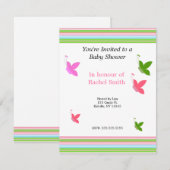 Butterflies en Stripes Baby shower Kaart (Voorkant / Achterkant)