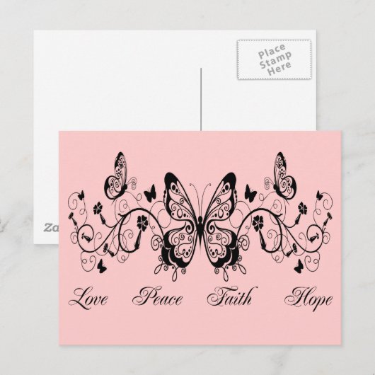 BUTTERFLIES EN STROMEN HOUDEN VAN VREDE FAITH HOPE BRIEFKAART (Voorkant / Achterkant)