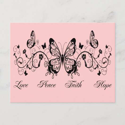 BUTTERFLIES EN STROMEN HOUDEN VAN VREDE FAITH HOPE BRIEFKAART (Voorkant)