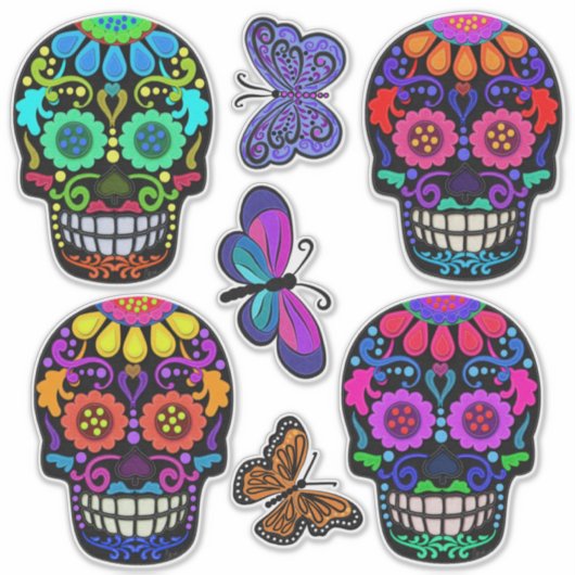 Butterflies en suikerstroop | Dag van de dood Sticker (Voorkant)
