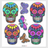 Butterflies en suikerstroop | Dag van de dood Sticker (Vel)