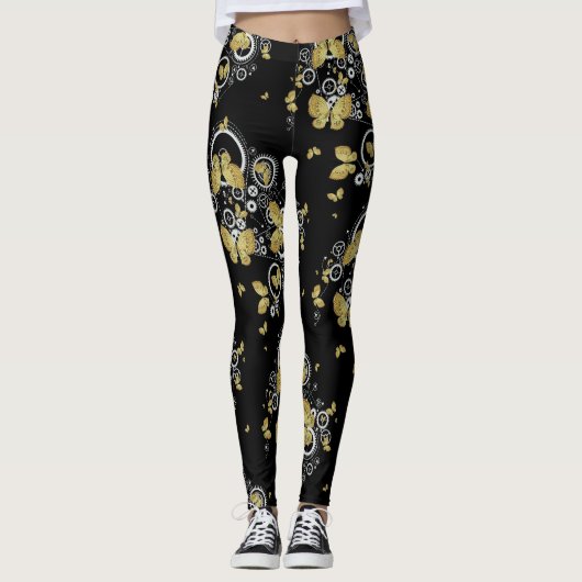 Butterflies en tandwielen. leggings (Voorkant)
