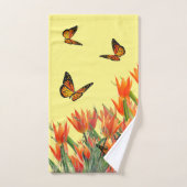 Butterflies en tulpen bad handdoek (Handdoek)