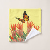 Butterflies en tulpen bad handdoek (Wasdoekje)