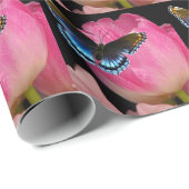 Butterflies en Tulpen Cadeaupapier (Rol Hoek)