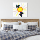 Butterflies en ventilator canvas afdruk (Insitu (Slaapkamer))