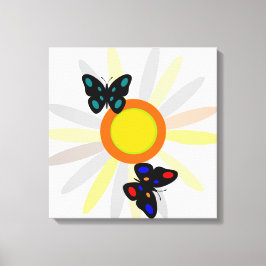 Butterflies en ventilator canvas afdruk