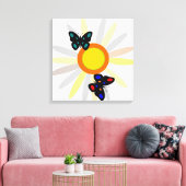 Butterflies en ventilator canvas afdruk (Insitu (Woonkamer))