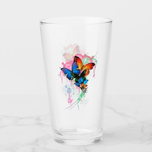 Butterflies en Verf Splatter Glas (Voorkant)