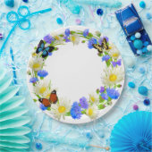 Butterflies en wilde bloemen papieren bordje (Feest)