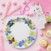 Butterflies en wilde bloemen papieren bordje (Feest)