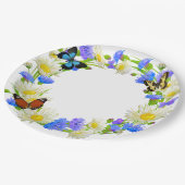 Butterflies en wilde bloemen papieren bordje (Gekanteld)