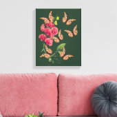 Butterflies en zoete pekelbloem canvas afdruk (Insitu (Woonkamer))