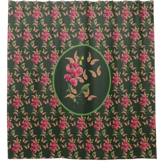 Butterflies en zoete pekelbloem douchegordijn (Voorkant)