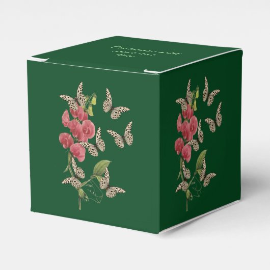 Butterflies en zoete pekelbloem, op maat gesneden bedankdoosjes (Voorkant Zijde)