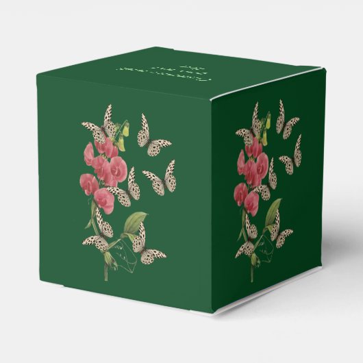 Butterflies en zoete pekelbloem, op maat gesneden bedankdoosjes (Achterkant)