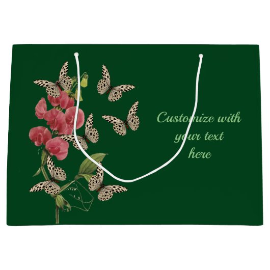 Butterflies en zoete pekelbloem, op maat gesneden groot cadeauzakje (Voorkant)