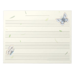 Butterflies Extra Wide Rule Kinder Muziek Manuscri Notitieblok