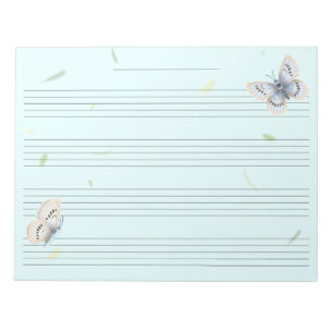 Butterflies Extra Wide Rule Kinder Muziek Manuscri Notitieblok