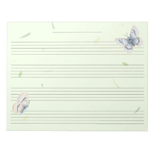 Butterflies Extra Wide Rule Kinder Muziek Manuscri Notitieblok