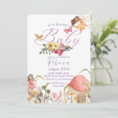 Butterflies & Fairies Flower Garden Invitation Kaart (Staand voorkant)