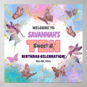 Butterflies Fairy Glitter 10th Birthday Welcome Poster (Voorkant)