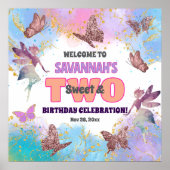 Butterflies Fairy Glitter 2nd Birthday Welcome Poster (Voorkant)