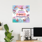 Butterflies Fairy Glitter 4th Birthday Welcome Poster (Thuiskantoor)