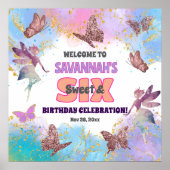 Butterflies Fairy Glitter 6th Birthday Welcome Poster (Voorkant)