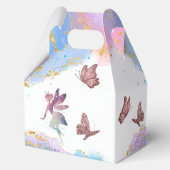 Butterflies Fairy Gold Glitter 2nd Birthday Party Bedankdoosjes (Achterkant)