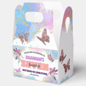 Butterflies Fairy Gold Glitter 7th Birthday Party Bedankdoosjes (Open)