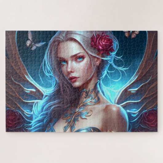 Butterflies fantasie mooie florale kunst legpuzzel (Horizontaal)