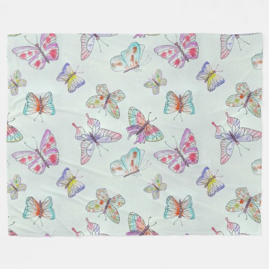 Butterflies Fleece Blanket (Voorkant (Horizontaal))