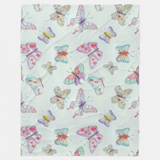 Butterflies Fleece Blanket Deken (Voorkant)