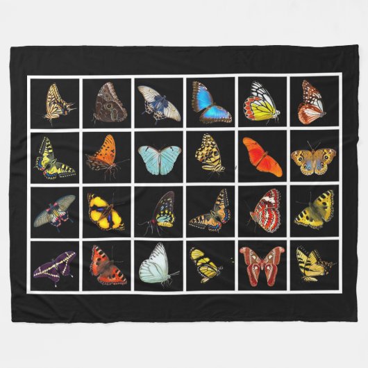 Butterflies Fleece Deken (Voorkant (Horizontaal))