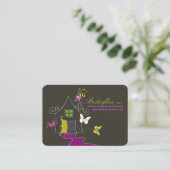 Butterflies Floral House Home Modern Profile Card Visitekaartje (Staand voorkant)