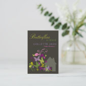 Butterflies Floral House Home Modern Profile Card Visitekaartje (Staand voorkant)