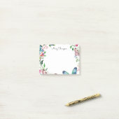 Butterflies Floral Monogram Name Post-it® Notes (Op bureau)