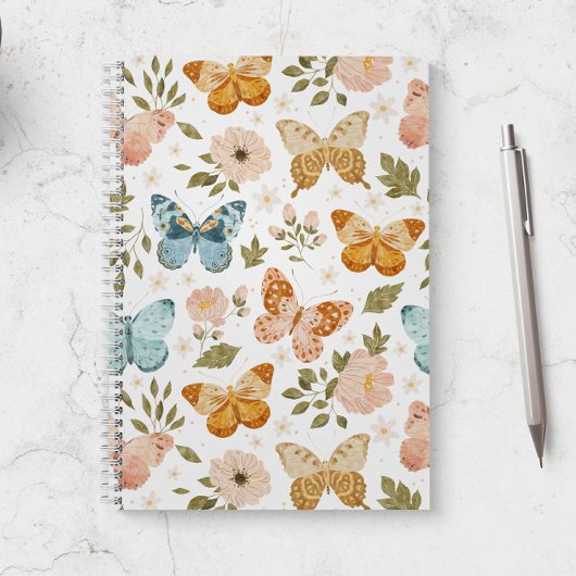 Butterflies Floral Pink Planner