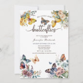 Butterflies Floral | VRIJGEZELLENFEEST WATERVERF Kaart (Voorkant)