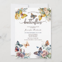 Butterflies Floral | VRIJGEZELLENFEEST WATERVERF Kaart