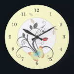 Butterflies Flower Art Deco Wall klok<br><div class="desc">klokgezichten Schone  Kute Butterflies Buterfly Flowers Art Deco-klokken ook verkrijgbaar bij onze DianeLeenknegtArt-winkel Startwandklok</div>